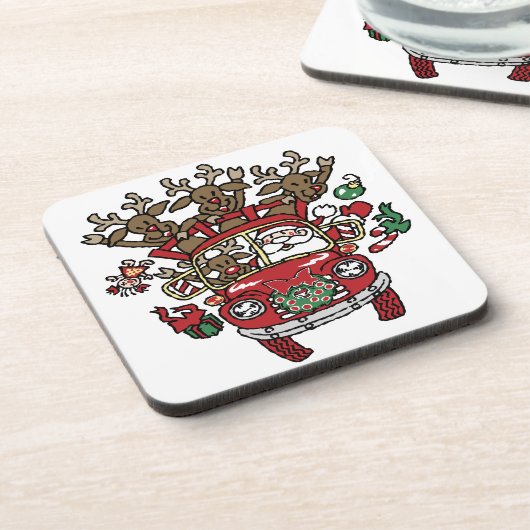 サンタ・ウッディと彼のトナカイのクリスマスアニメ コースター (左側)