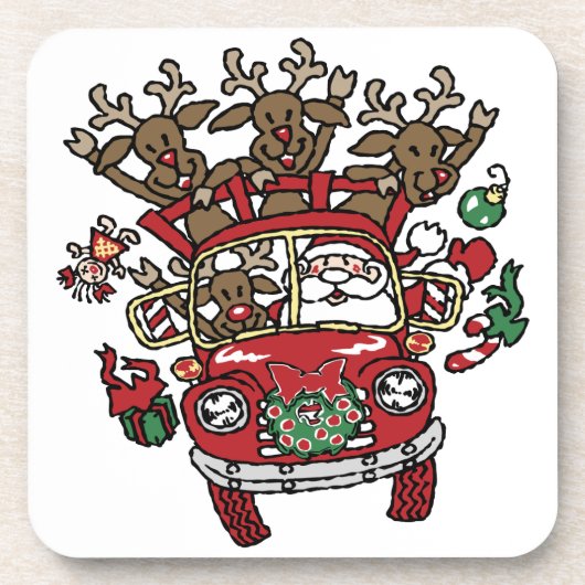 サンタ・ウッディと彼のトナカイのクリスマスアニメ コースター (正面)