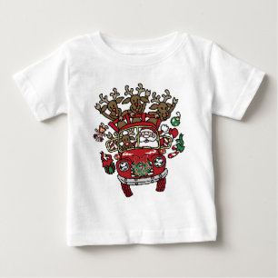 サンタ・ウッディと彼のトナカイのクリスマスアニメ ベビーTシャツ
