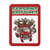 サンタ・ウッディと彼のトナカイのクリスマスアニメ マグネット (縦)