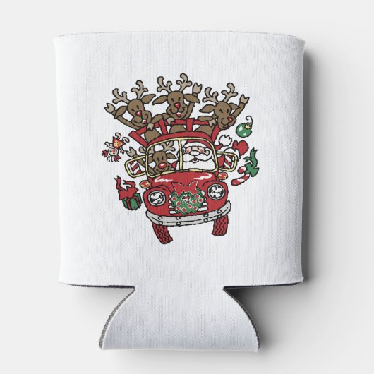 サンタ・ウッディと彼のトナカイのクリスマスアニメ 缶クーラー (裏面)