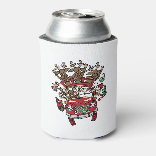 サンタ・ウッディと彼のトナカイのクリスマスアニメ 缶クーラー (缶裏面)