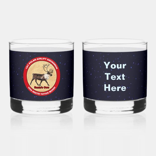 サンタ・オウン – 第1極空輸飛行隊 ウイスキーグラス (正面)