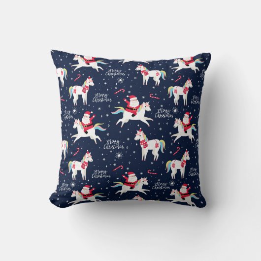 サンタ・オン・ア・ユニコーン クッション (正面)