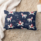 サンタ・オン・ア・ユニコーン ランバークッション (ブランケット)