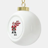 サンタ・オン・ザ・トイレクリスマス・タイム セラミックボールオーナメント (右)