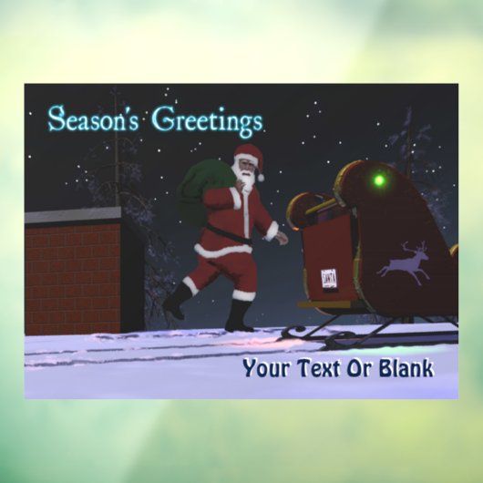 サンタ・オン・ザ・ルーフ – 季節の挨拶 ウィンドウサイン (シート3)