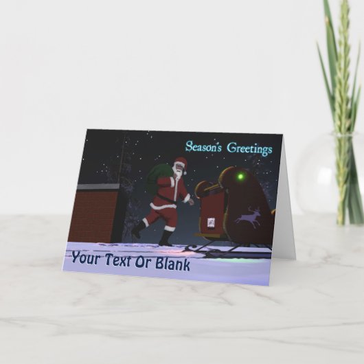 サンタ・オン・ザ・ルーフ – 季節の挨拶 シーズンカード (正面)