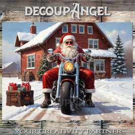 サンタ・オン・ザ・ロード – デコページ –  薄葉紙