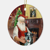 サンタ – カタホラレオパードドッグ セラミックオーナメント (左)