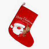 サンタ&カンガルー ラージクリスマスストッキング (正面 (吊り時))
