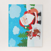 サンタ&キツネクリスマスススススノーパズル ジグソーパズル (縦)