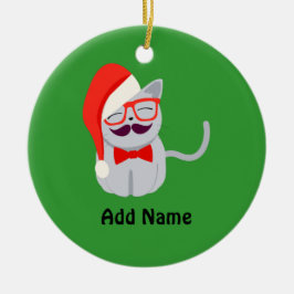 サンタ・キャット セラミックオーナメント