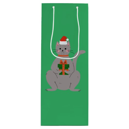 サンタ・キャット ワインギフトバッグ (正面)