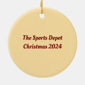 サンタ・キャップ・ベースボールのカスタマイズ可能なキープサケ セラミックオーナメント (裏面)