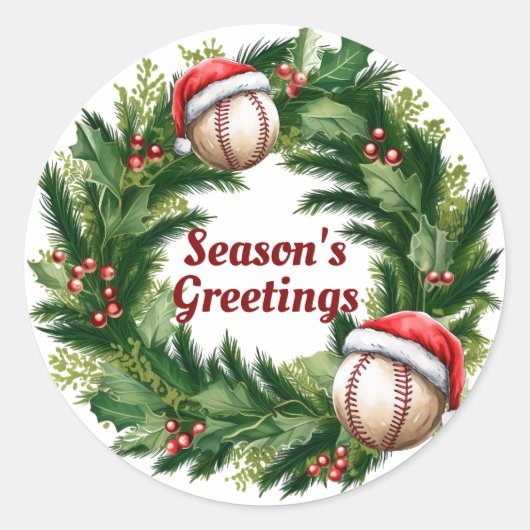 サンタ キャップ 野球 カスタマイズ可能 ラウンドシール (正面)