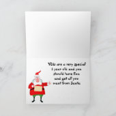 サンタ/キャロラー付き「1歳」のクリスマスカード カード (内部)