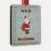 サンタ&キャンディーキャン付きクリスマスオーナメント メタルオーナメント (右)