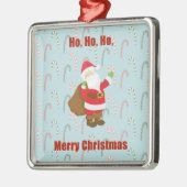 サンタ&キャンディーキャン付きクリスマスオーナメント メタルオーナメント (左)