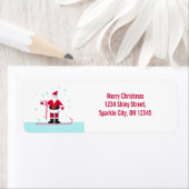 サンタ・キャンディ・ケーン&スターズクリスマス ラベル (インサイチュ)