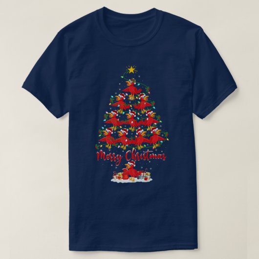 サンタ・キュコオス・クリスマにマッチするカッコオスの鳥の恋人 Tシャツ (デザイン正面)