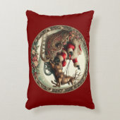 サンタ・クラウスがそりとトナカイに乗る アクセントクッション (正面(垂直))