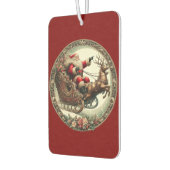 サンタ・クラウスがそりとトナカイに乗る カーエアーフレッシュナー (左)