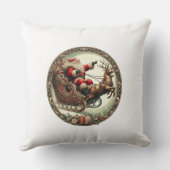 サンタ・クラウスがそりとトナカイに乗る クッション (裏面)