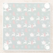 サンタ・クラウスがそりのコースターに乗る ガラスコースター (裏面)