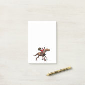 サンタ・クラウスがディノニュコスに乗り込む ポストイット (デスク上)