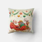 サンタ・クラウスがトナカイを乗り切る クッション (裏面)
