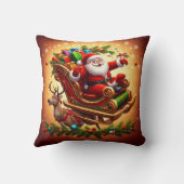 サンタ・クラウスがトナカイを乗り切る クッション (裏面)