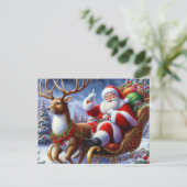 サンタ・クラウスとソリ ポストカード (スタンド正面)