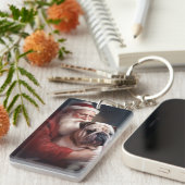 サンタ・クラウスとブルドッグフェスティバル・クリスマス キーホルダー (正面右)