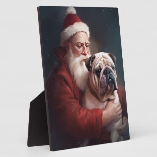 サンタ・クラウスとブルドッグフェスティバル・クリスマス フォトプラーク (側面)