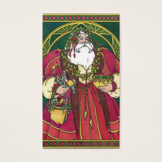 サンタ・クラウスとホリーのクリスマスヴィンテージ葉 (正面)