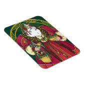 サンタ・クラウスとホリーのクリスマスヴィンテージ葉 マグネット (右側)