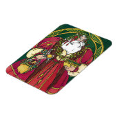 サンタ・クラウスとホリーのクリスマスヴィンテージ葉 マグネット (左側)