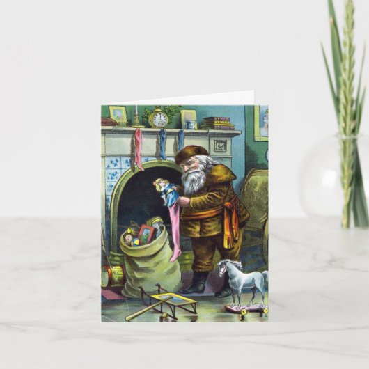 サンタ・クラウスのおもちゃサンタ・サンタ・クリスマスサンタ サンキューカード (正面)