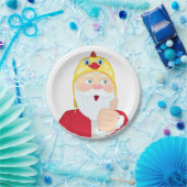 サンタ・クラウスのねこの帽子、親指、クリスマス ペーパープレート (パーティー)