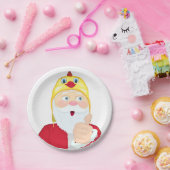 サンタ・クラウスのねこの帽子、親指、クリスマス ペーパープレート (パーティー)