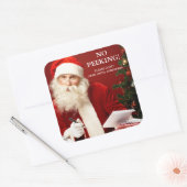 サンタ・クラウスのギフトステッカーのぞき出し禁止 スクエアシール (封筒)