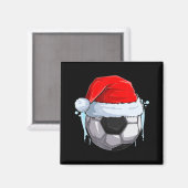 サンタ・クラウスのクリスマスサッカーボール マグネット (正面/裏面)