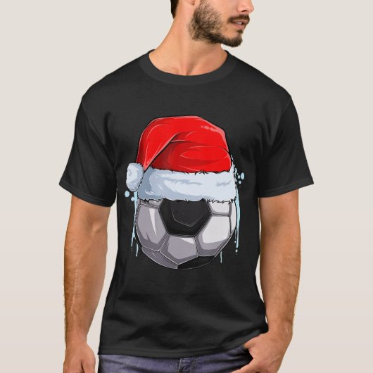 サンタ・クラウスのクリスマスサッカーボール Tシャツ (正面)