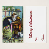 サンタ・クラウスのヴィンテージクリスマスのおもちゃつきストッキング (正面&裏面)