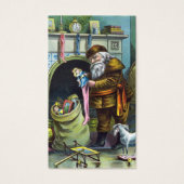 サンタ・クラウスのヴィンテージクリスマスのおもちゃつきストッキング (正面)