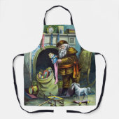 サンタ・クラウスのヴィンテージクリスマスのおもちゃつきストッキング エプロン (正面)