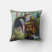 サンタ・クラウスのヴィンテージクリスマスのおもちゃつきストッキング クッション (裏面)