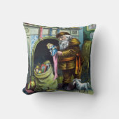 サンタ・クラウスのヴィンテージクリスマスのおもちゃつきストッキング クッション (正面)