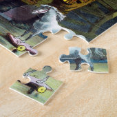 サンタ・クラウスのヴィンテージクリスマスのおもちゃつきストッキング ジグソーパズル (側面)